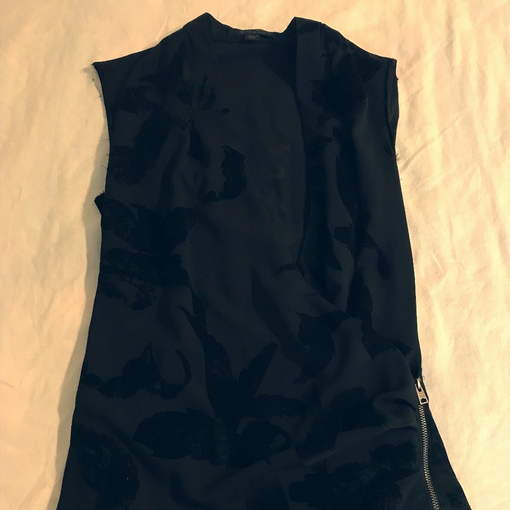 All Saints Black Velvet Vest